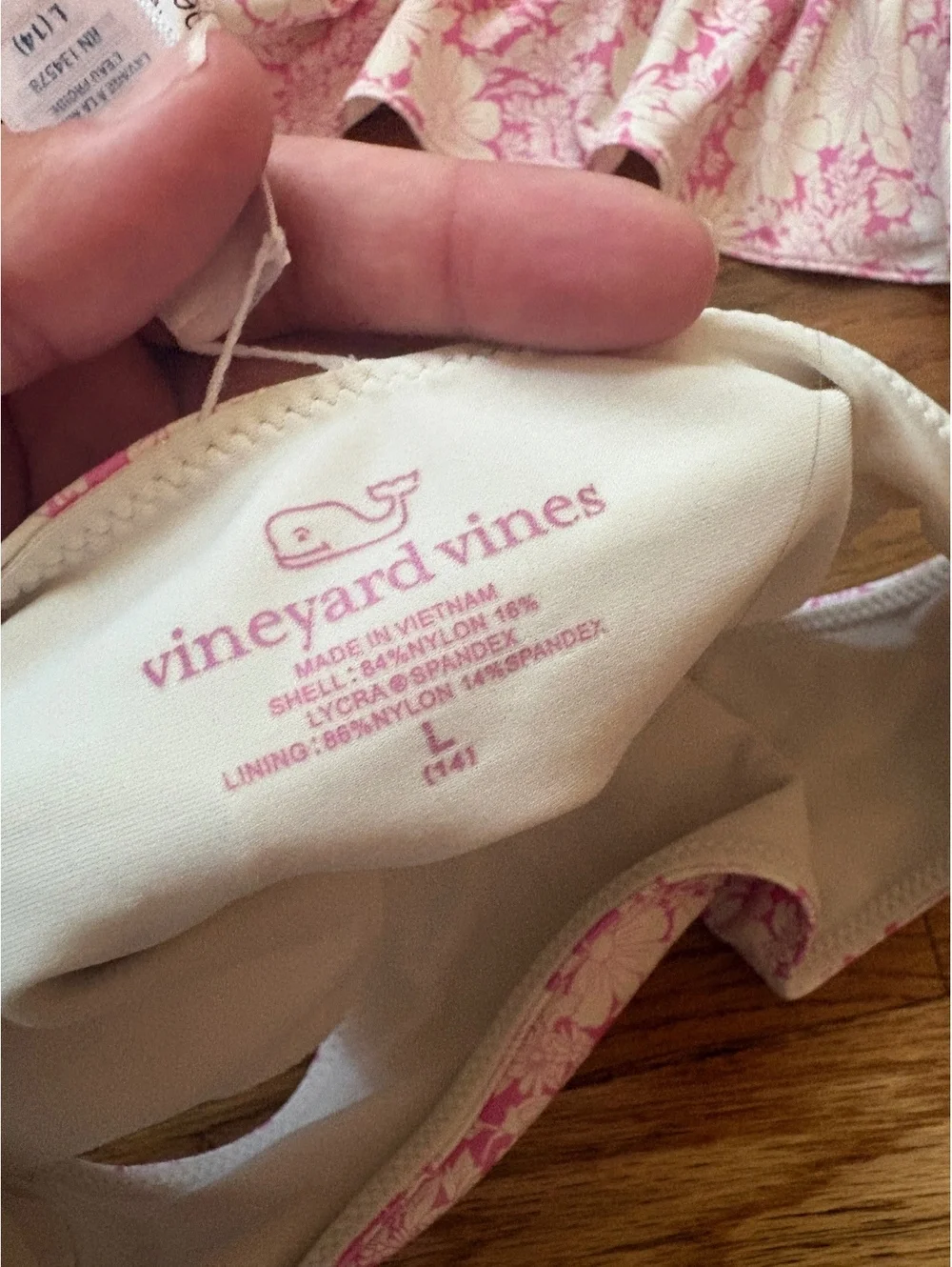 Vineyard vines girls 2 pc tankini swim L 14